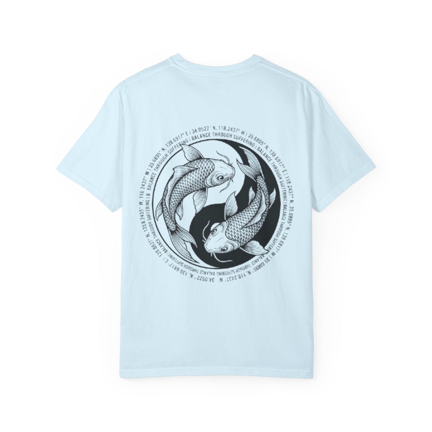MIRAI Yin Yang — Floral Koi Fish Graphic Tee with Inspirational Script