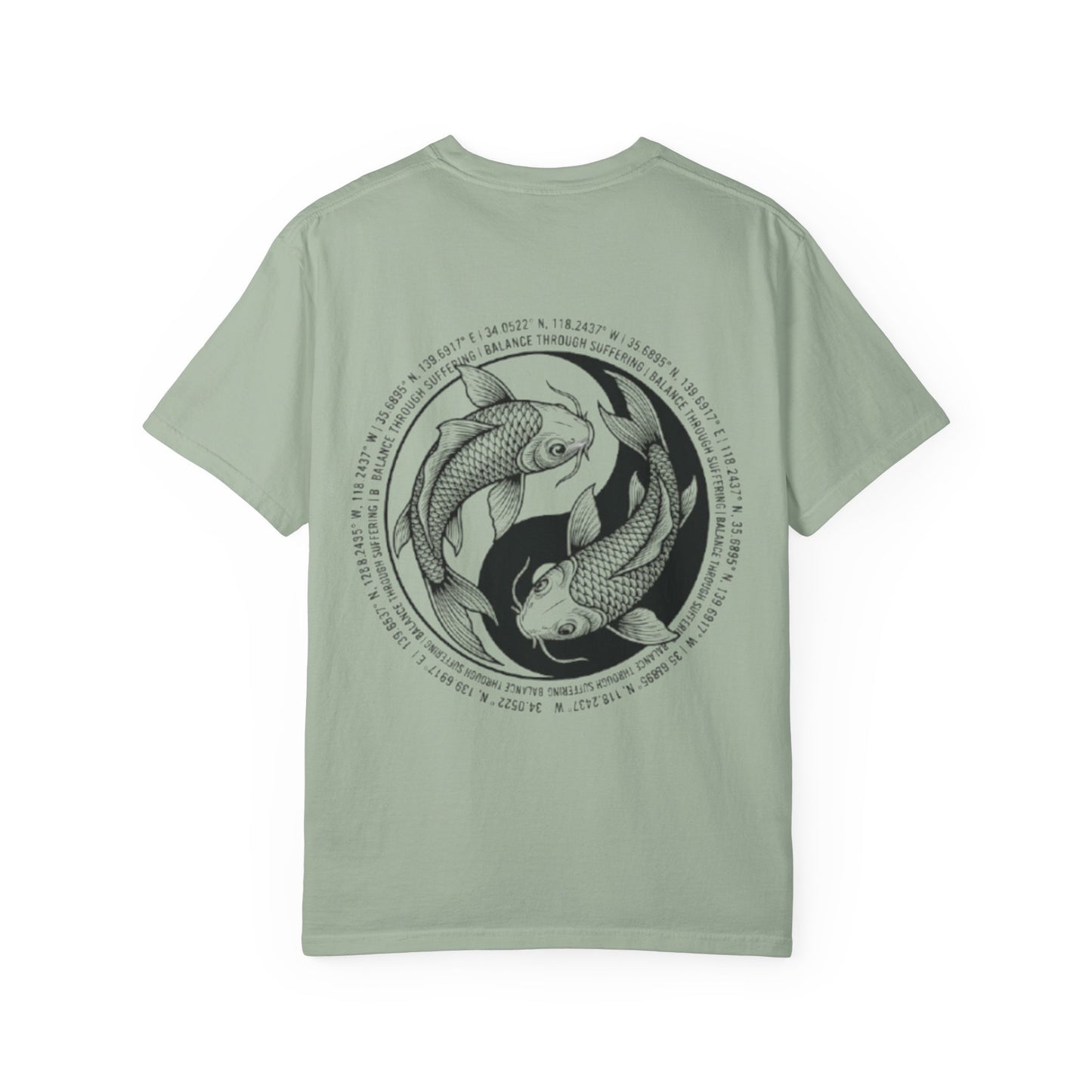 MIRAI Yin Yang — Floral Koi Fish Graphic Tee with Inspirational Script